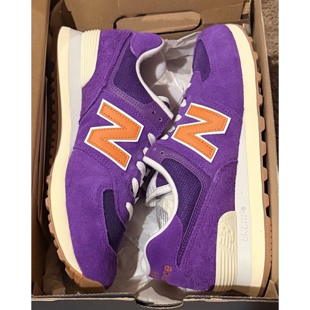 New Balance 574 Concord Grape Orange Running Sneakers WL574GT2 Women's Size 9.5